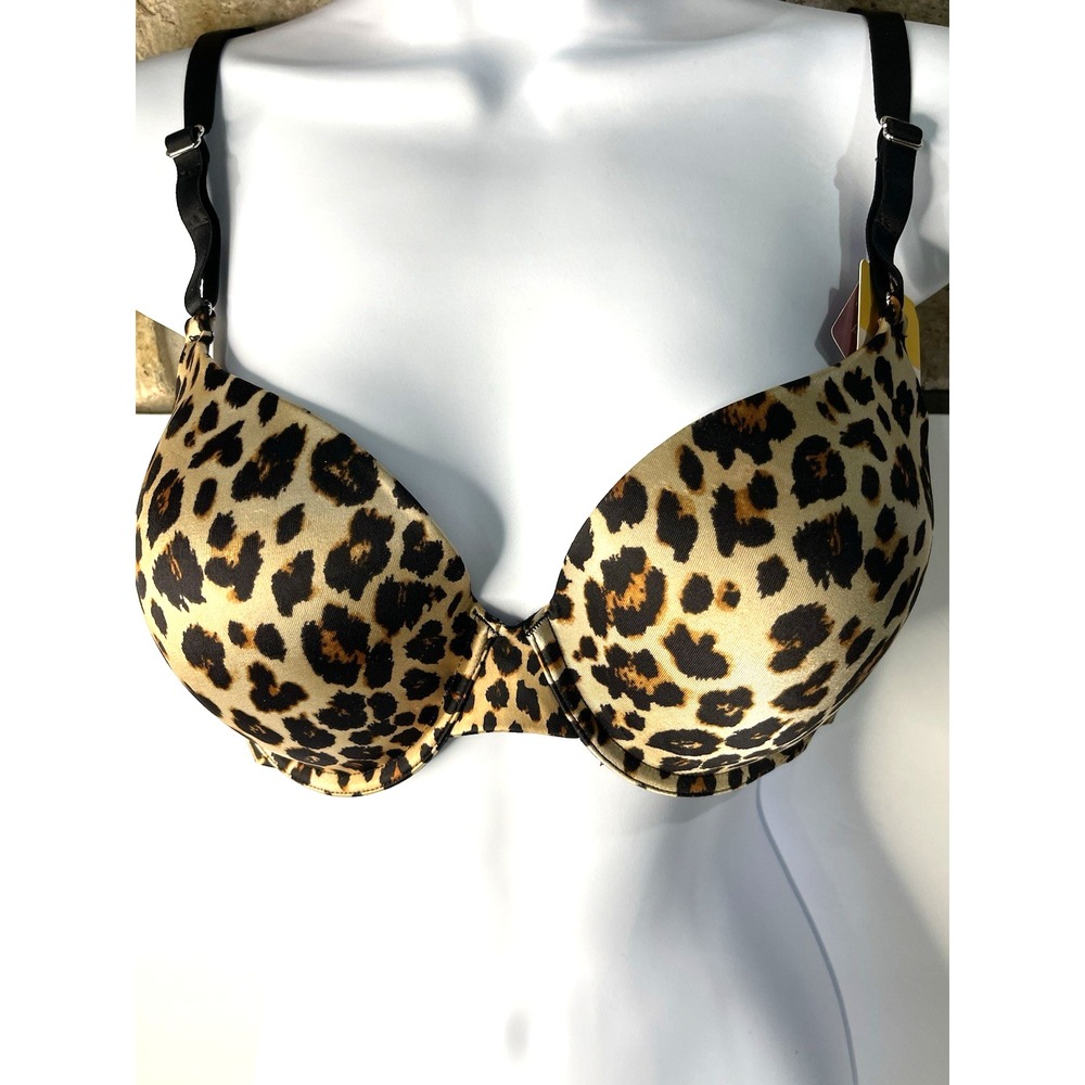 secret treasures lined with underwire animal print‎ t-shirt bra 36C